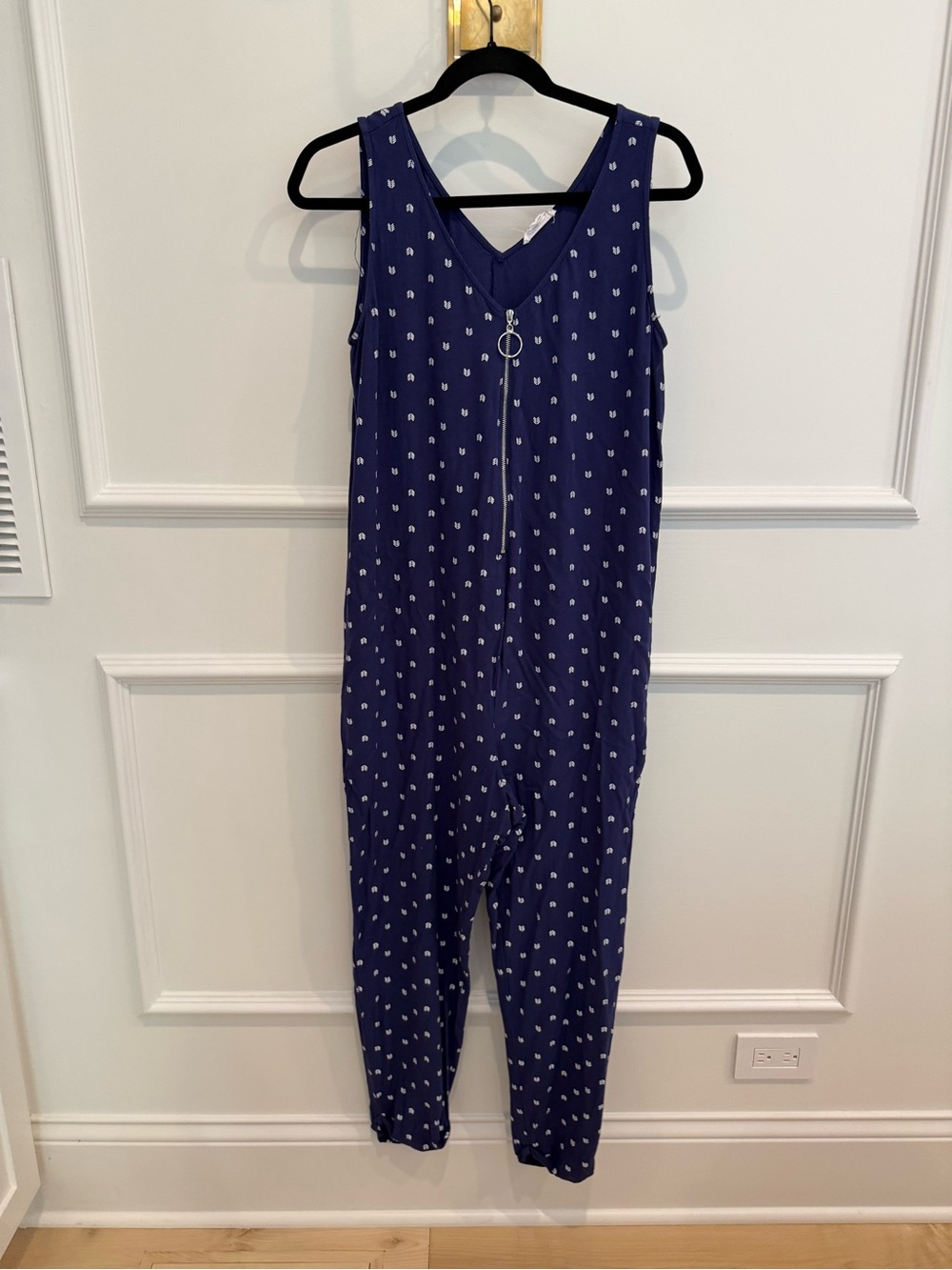Ingrid & Isabel Polka-Dot One-Piece Maternity Romper with Front Zip